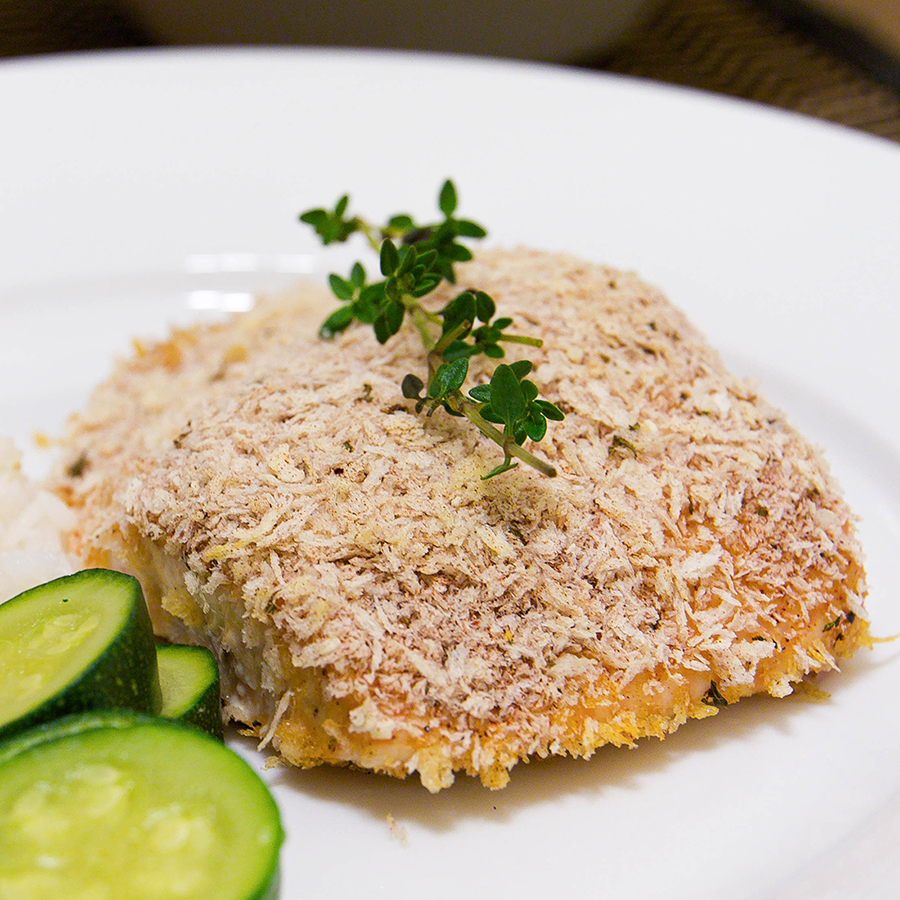 Panko-Crusted Salmon with Honey-Mustard Glaze