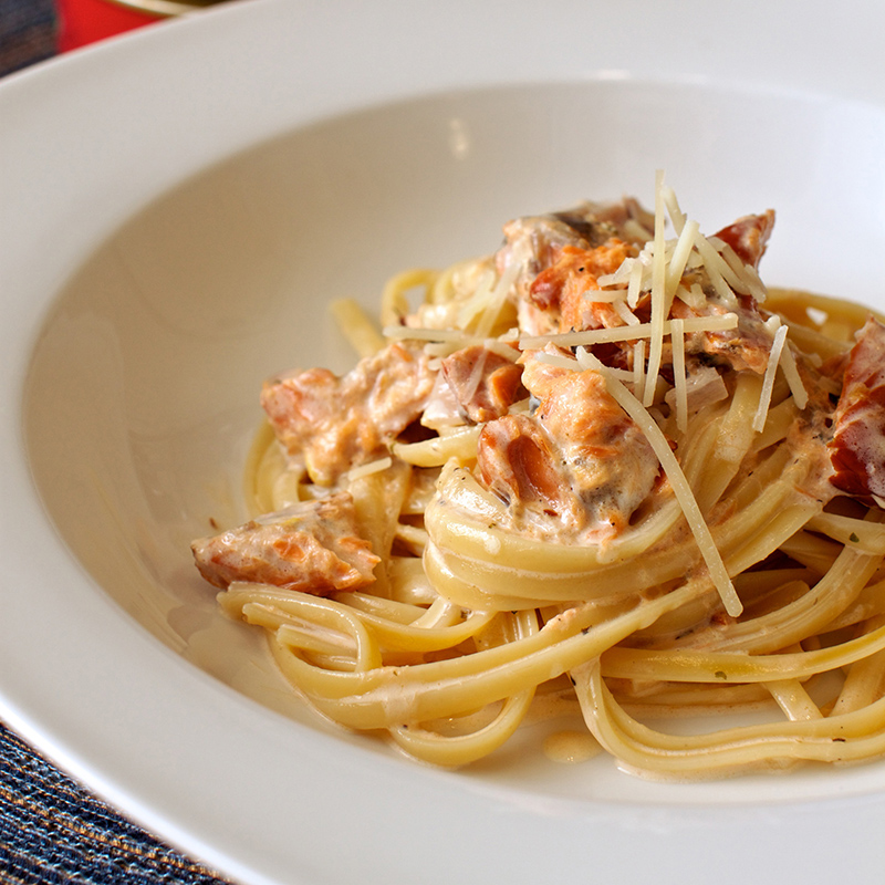 Smoked Salmon Linguine with Lemon Cream Sauce