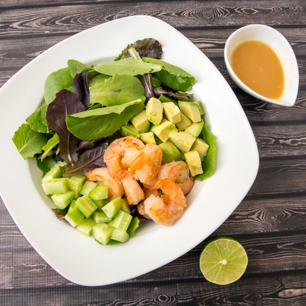 Shrimp Salad with Garlic Miso Dressing The Missing Lokness