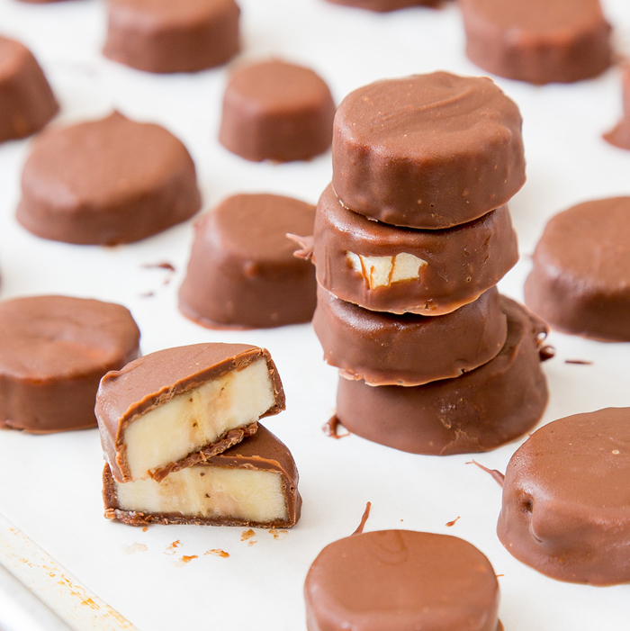 Chocolate Dipped Frozen Banana Bites