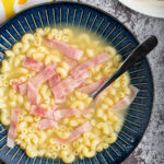 Hong Kong Style Macaroni Soup w/ Ham | Light & comforting noodle soup to start the day! Ready in less than 20mins. #macaroni #noodlesoup #pasta #hongkongstylecafe #chachaanteng #breakfast #breakfastrecipe #comfortfood #hongkong | The Missing Lokness